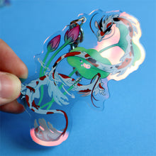 Load image into Gallery viewer, Koi Dragon Holo Acrylic Keychains