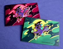 Load image into Gallery viewer, Night Flight - Witch Kitty Deluxe Enamel Pin