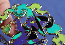 Load image into Gallery viewer, Ghostly Gaze - Witch Kitty Deluxe Enamel Pin