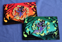 Load image into Gallery viewer, Ghostly Gaze - Witch Kitty Deluxe Enamel Pin