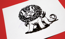 Load image into Gallery viewer, Manticore Cub Inktober Original Ink Drawing