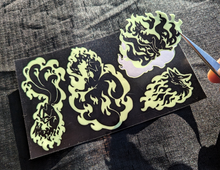 Load image into Gallery viewer, Phantomfire Fox Glow-in-the-Dark Vinyl Sticker Sheet