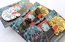 Load image into Gallery viewer, Shrine Kitsune Pair Pins
