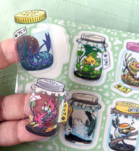 Load image into Gallery viewer, Bugs in Jars (Teal BG) Vinyl Sticker Sheet