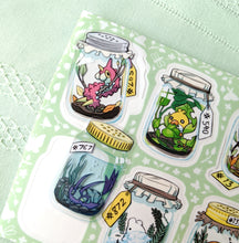 Load image into Gallery viewer, Bugs in Jars (Purple BG) Vinyl Sticker Sheet