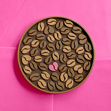 Load image into Gallery viewer, CAFE AU LAIT Silicone Coaster - Coffee Bean Hearts