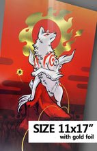 Load image into Gallery viewer, Solar Deity Amaterasu 11x17" gold foiled Poster