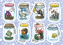 Load image into Gallery viewer, Bugs in Jars (Purple BG) Vinyl Sticker Sheet