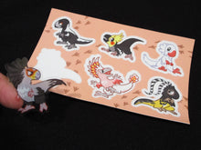 Load image into Gallery viewer, Scree! Mini Raptor (Light BG) Vinyl Sticker Sheet
