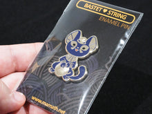 Load image into Gallery viewer, Bastet <3 String Enamel Pin (Tiny Pantheon 2017)