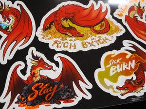 Red Dragon Vinyl Sticker Sheet