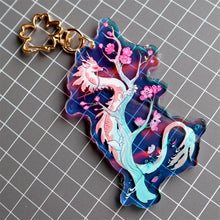 Load image into Gallery viewer, Koi Dragon Holo Acrylic Keychains