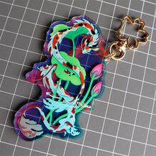 Load image into Gallery viewer, Koi Dragon Holo Acrylic Keychains