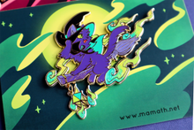 Load image into Gallery viewer, Night Flight - Witch Kitty Deluxe Enamel Pin