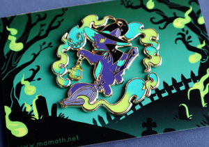 Ghostly Gaze - Witch Kitty Deluxe Enamel Pin