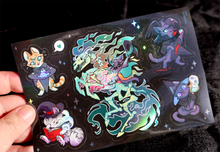 Load image into Gallery viewer, Witch Kitties: Familiar Friends! Holo Vinyl Sticker Sheet (2023)