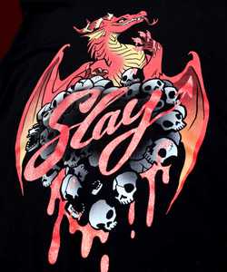 STAPLE/MEN'S FIT Slay Dragon glitter t-shirt