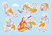 Load image into Gallery viewer, Angel and Devil Kitty Vinyl Sticker Sheets