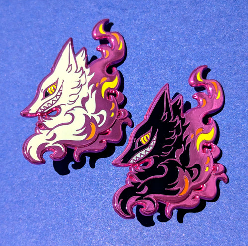 Spook Foxface Pink Chrome Hard Enamel Pin