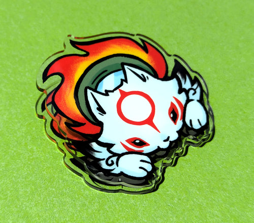 Chibiterasu Peeking Acrylic Clip