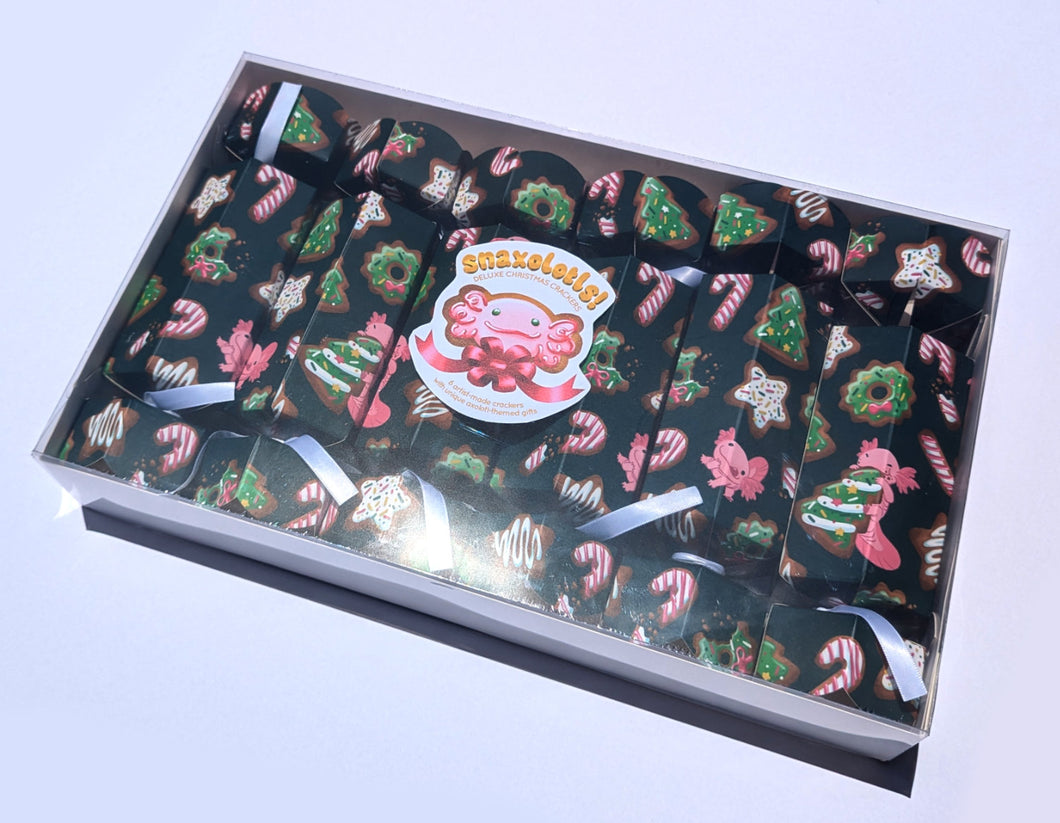 Snaxolotl Christmas Crackers - Set of 6 - Unique Axolotl Surprise Gifts!