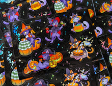 Load image into Gallery viewer, Witch Kitties: Sweet Treats! Holo Vinyl Sticker Sheet (2024)