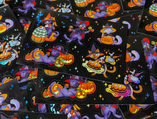 Load image into Gallery viewer, Witch Kitties: Sweet Treats! Holo Vinyl Sticker Sheet (2024)