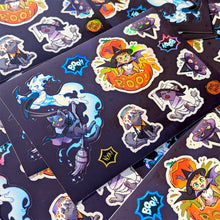Load image into Gallery viewer, Witch Kitties: Tricky Sticks! Holo Vinyl Sticker Sheet (2025)
