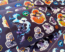 Load image into Gallery viewer, Witch Kitties: Tricky Sticks! Holo Vinyl Sticker Sheet (2025)