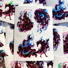 Load image into Gallery viewer, Phantomfire Fox (White BG) Holo Vinyl Sticker Sheet