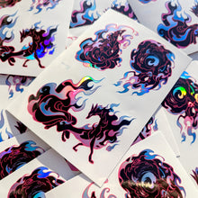 Load image into Gallery viewer, Phantomfire Fox (White BG) Holo Vinyl Sticker Sheet