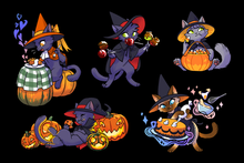 Load image into Gallery viewer, Witch Kitties: Sweet Treats! Holo Vinyl Sticker Sheet (2024)