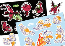 Load image into Gallery viewer, Angel and Devil Kitty Vinyl Sticker Sheets