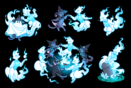 Witch Kitties: Phantom Friend! Vinyl Sticker Sheet (2024)