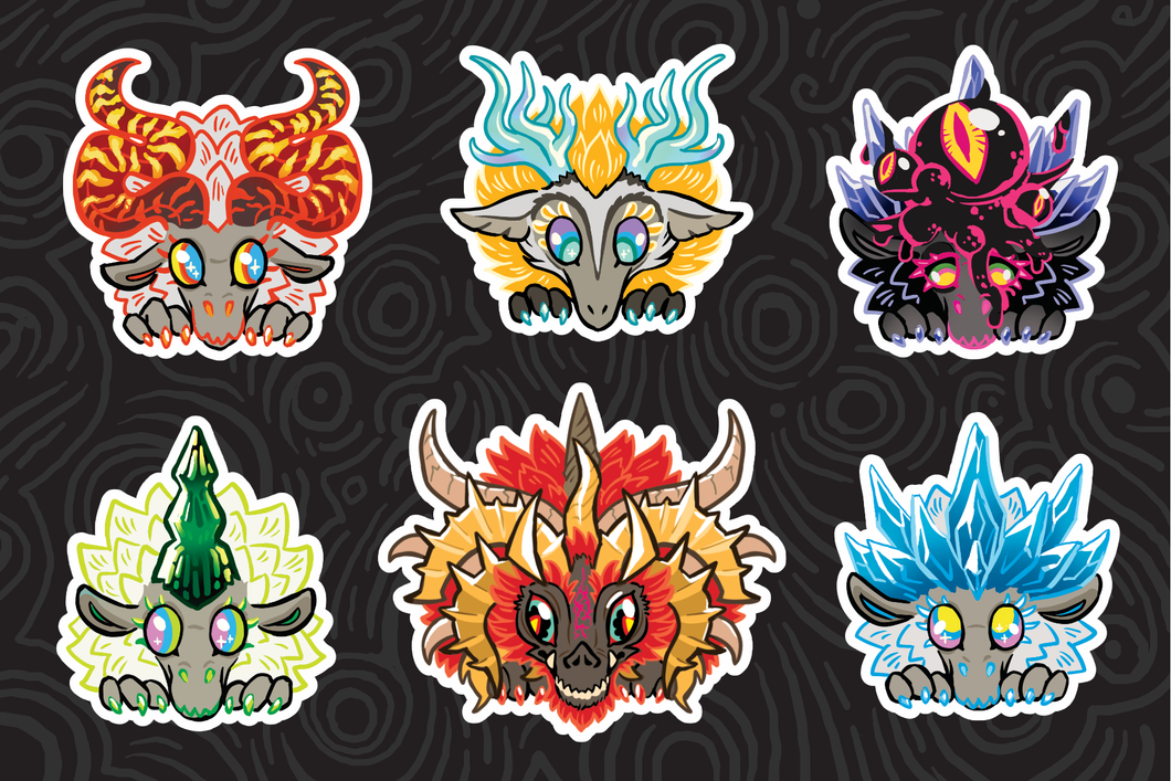 Grabby Dragons Vinyl Sticker Sheet