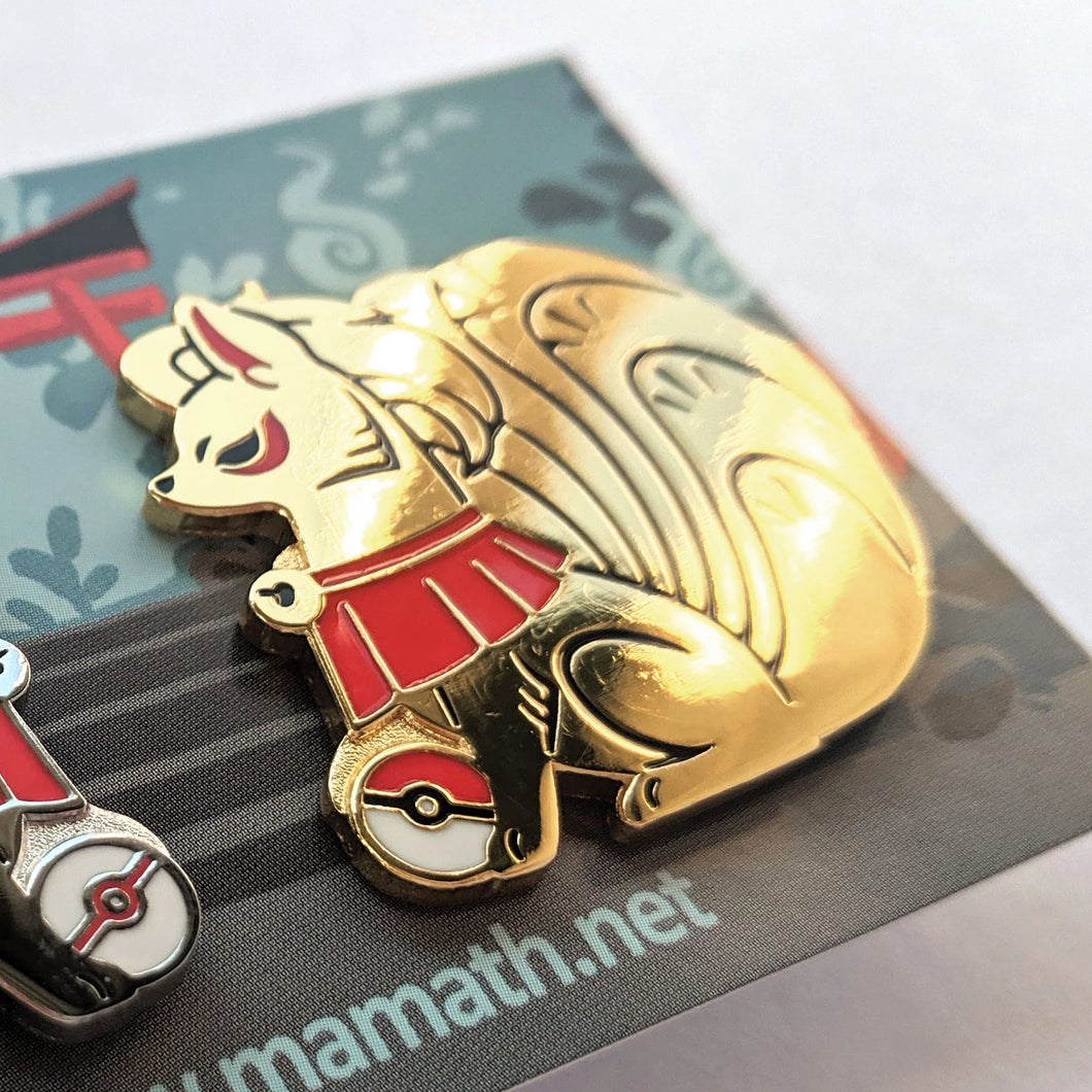 Shrine Kitsune Pair Pins