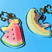 Load image into Gallery viewer, Fruity Melon Snaxolotl Axolotl Acrylic Keychains