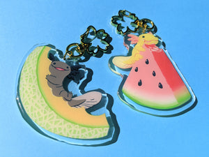 Fruity Melon Snaxolotl Axolotl Acrylic Keychains