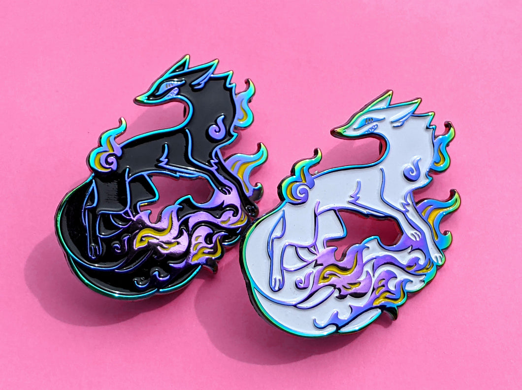 Phantomfire Fox Kitsune Enamel Pin