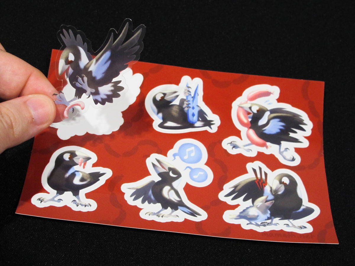 Australian Magpie Vinyl Sticker Sheet – shopmamath