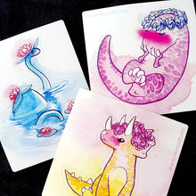 Load image into Gallery viewer, Sweet Saurians: T-rex, Triceratops and Plesiosaur Vinyl Stickers