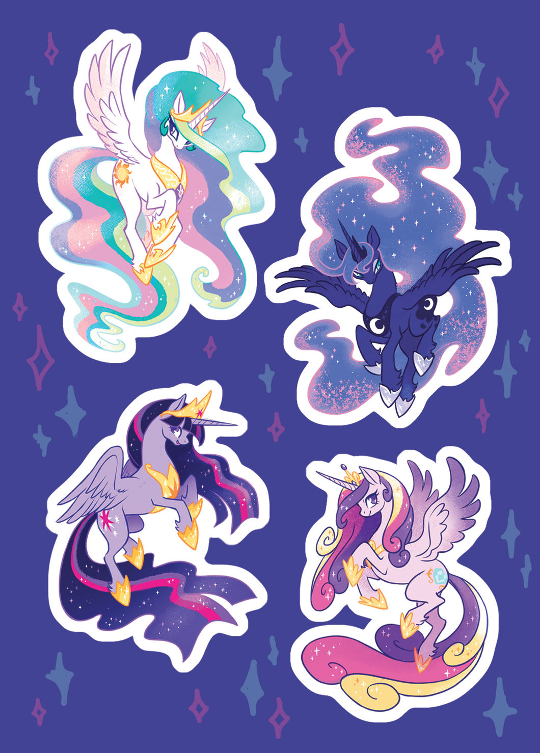 MLP Alicorn Princesses Vinyl Sticker Sheet